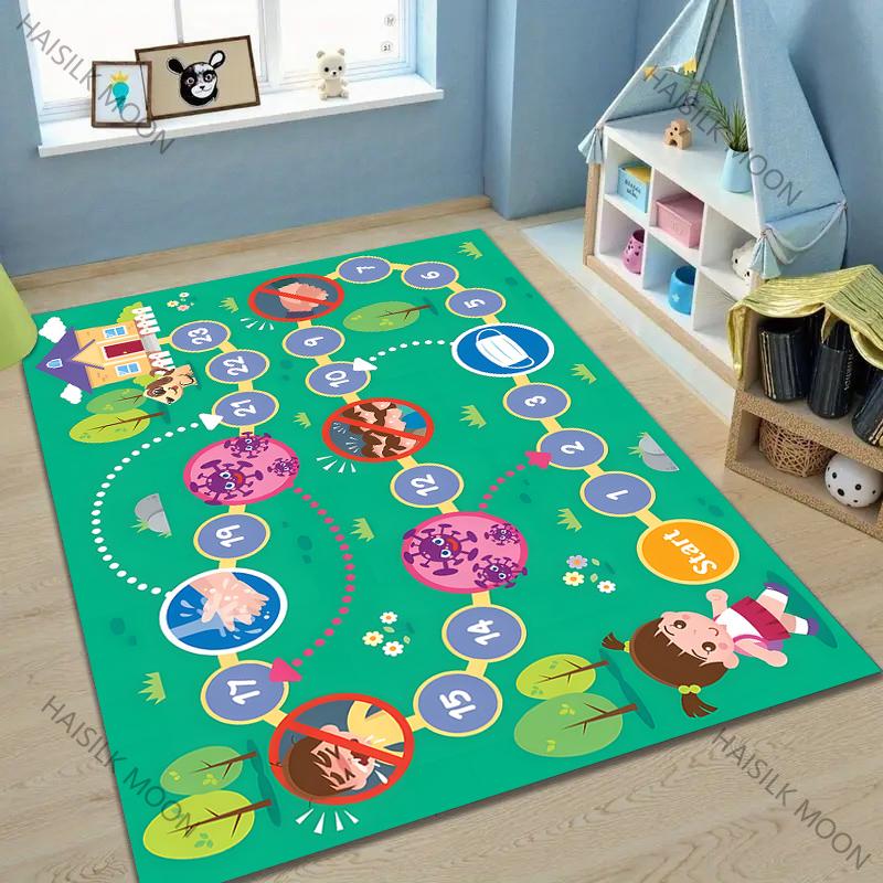 1PC Board Games Pattern Carpet for Living Room Bedroom Sofa Home Decor Non-slip Floor Mat Children's Room Play Rugs