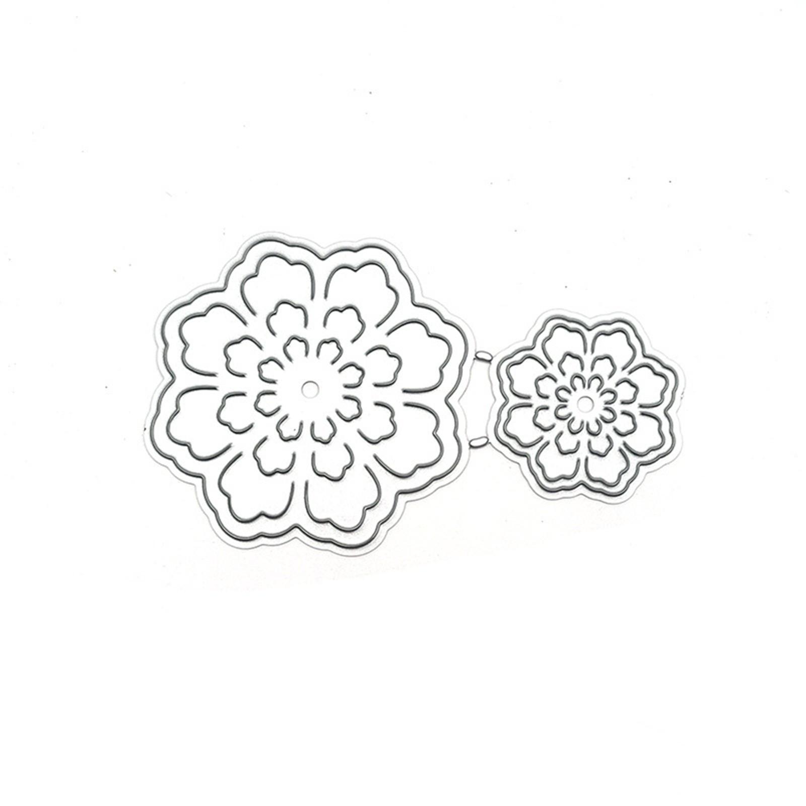 

DIY вырубной штамп из углеродистой стали шаблон для тиснения два ярких цветка One Size серебряный