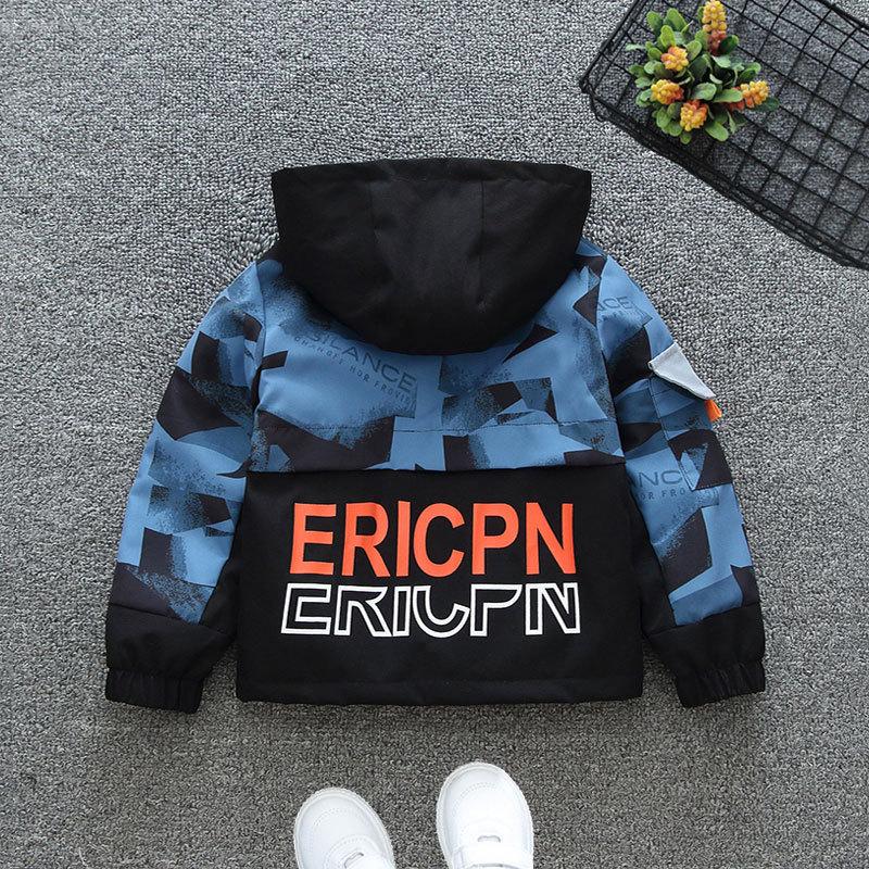 Fashionable Spring - Autumn Jackets for 3-10 Year Old Boys Patchwork Design Hooded Tops Children's Thin Western-style Jackets Cardigans