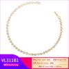 Light Luxury Full Diamond Love Bracelet Necklace Wind Heart Shaped Peach Heart Jewelry Set Female Vl311-313
