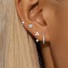 4PCS Fashion Zircon Round Hoop Earring Set Women Temperament Flower Ear Stud Huggie Earring Tragus Piercing Cartilage Jewelry