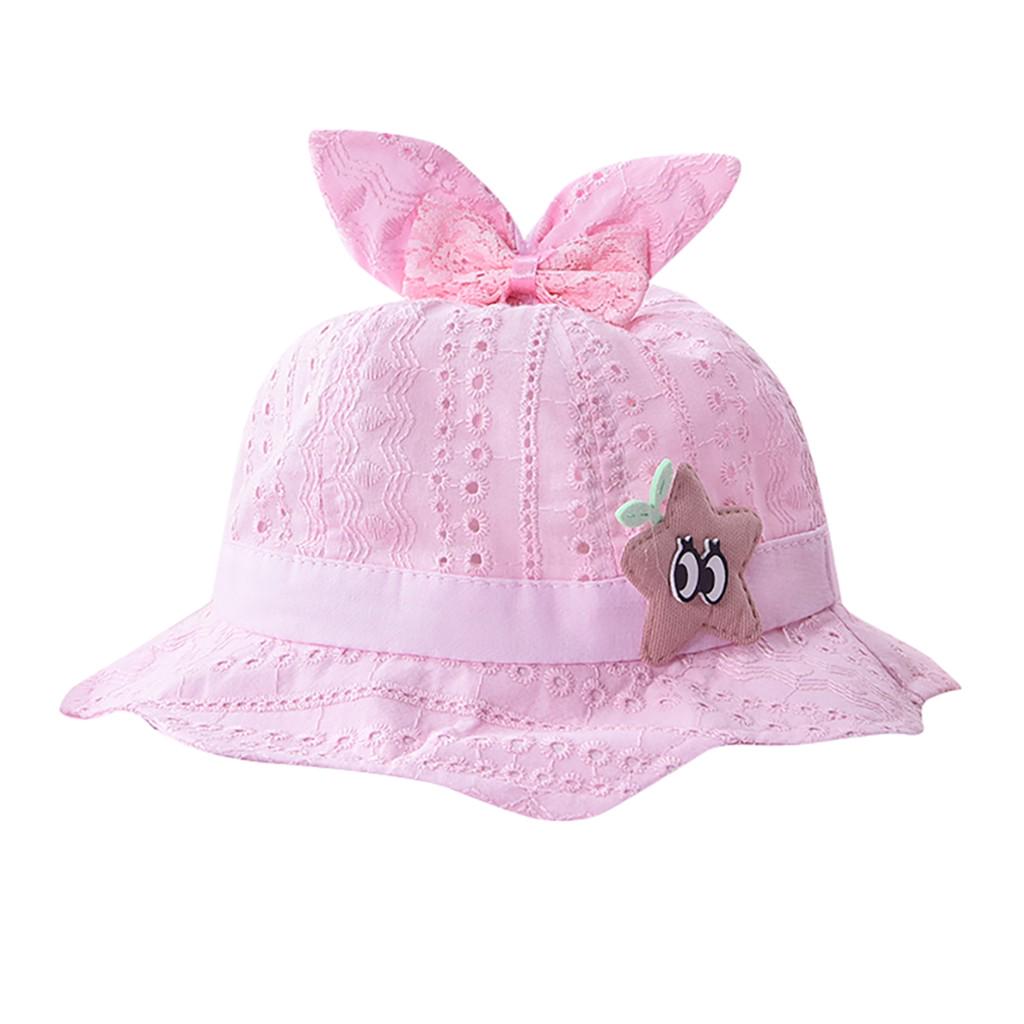 

Летняя шапка с мультяшными ушками для маленьких мальчиков и девочек, детская шапка с принтом звезд розовый