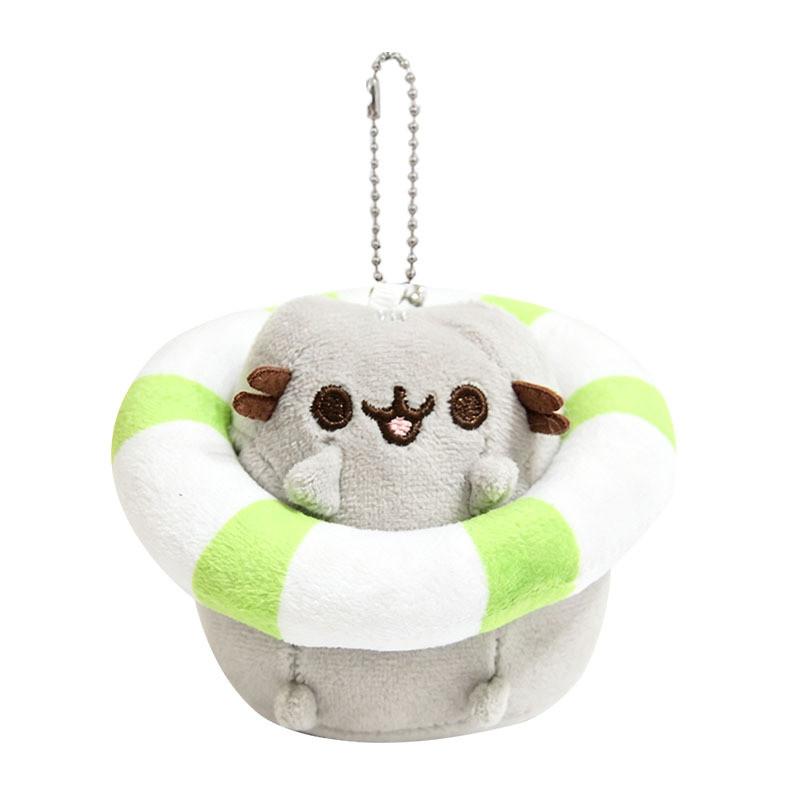 Plush Cat Keychain With Sweet Donut Ring For Kids And Collectors