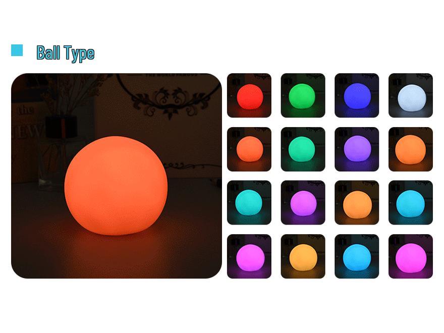 Remote-Control Seven-Color LED Night Light Sphere for Holiday Home Décor
