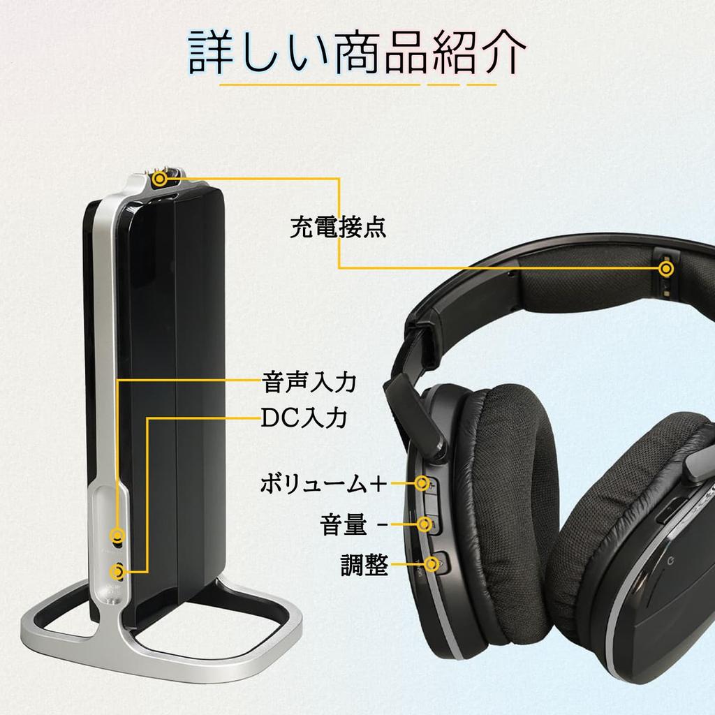 Retekess TA007 Sluchátka pro hovory Nabíjecí dok Žádný audio konektor a Nabíjí se s Velká Lehká a Sluchátka pro Vhodné pro Seniory TV,