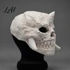 Realistic Bone Texture Mask Halloween Skeleton Mask Horror Fanged Skull Distressed Vintage Style Full Face Cosplay for Costume Party Props