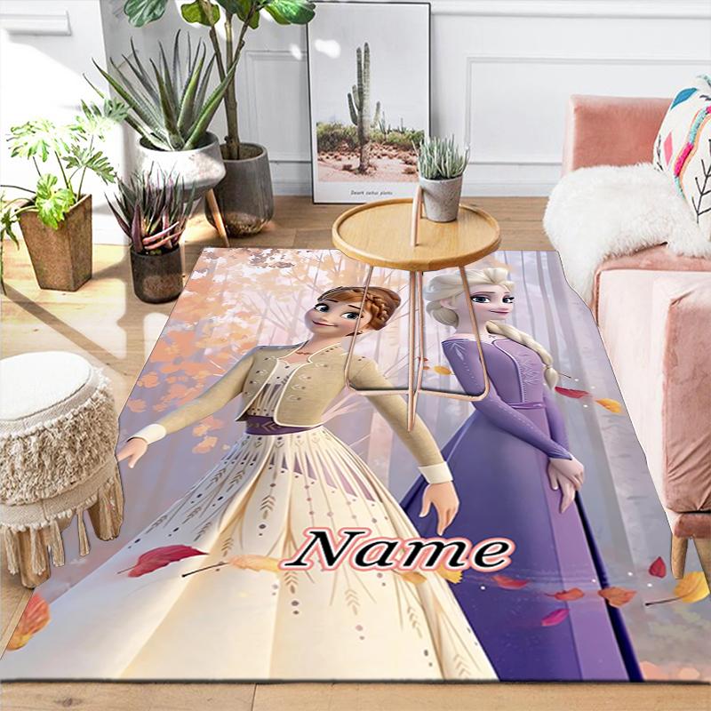 Custom 1Pc Elsa'S Magical Sparkle Rug Office Carpet Indoor Outdoor Entrance Doormat Nonslip Soft And Comfortable Living Room D91671