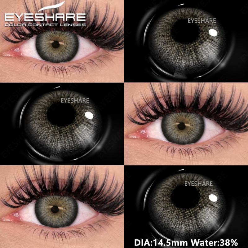 EYESHARE 1 Pair Fashion Colored Contact Lenses for Eyes Black Pupils Blue Green Cosmetics Yearly