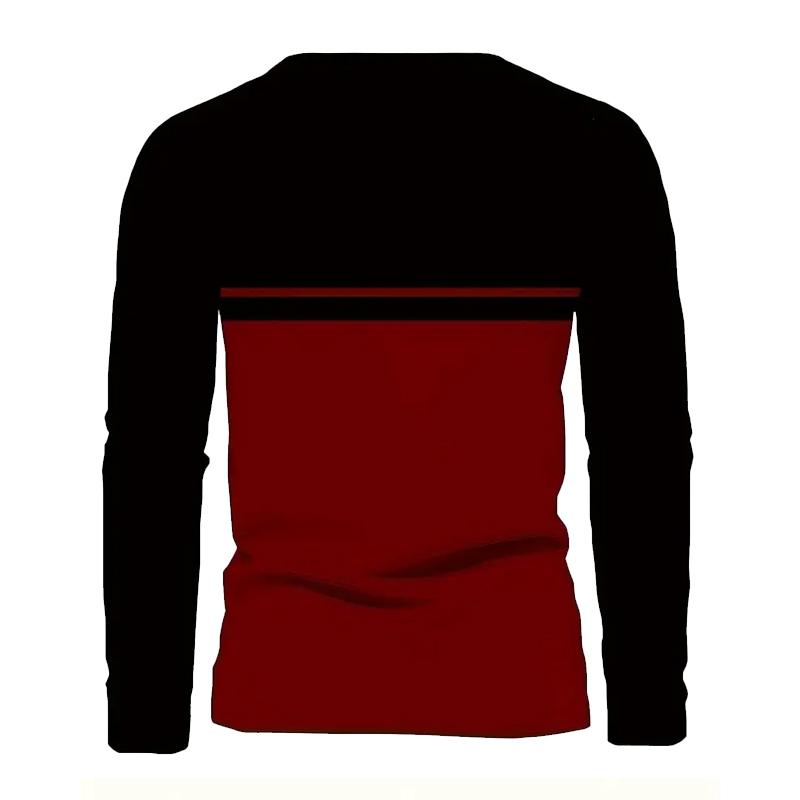 Männer Herbst Neue Langarm 3D Digital Print Zauber Farbe Rundhals T Shirt Männer Laufen Sport Pullover Tops