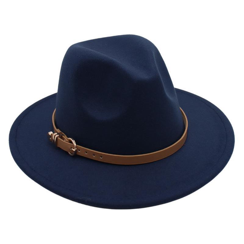 Europe And The United States New Top Hat British Party Jazz Hat Fedora Foreign Trade Woolen Felt Hat Big Brim Trendy Hat