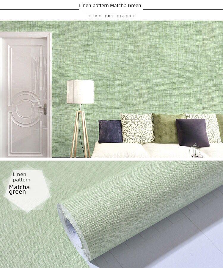Self-Adhesive Solid Color Linen Pattern Wallpaper for Bedroom and Living Room