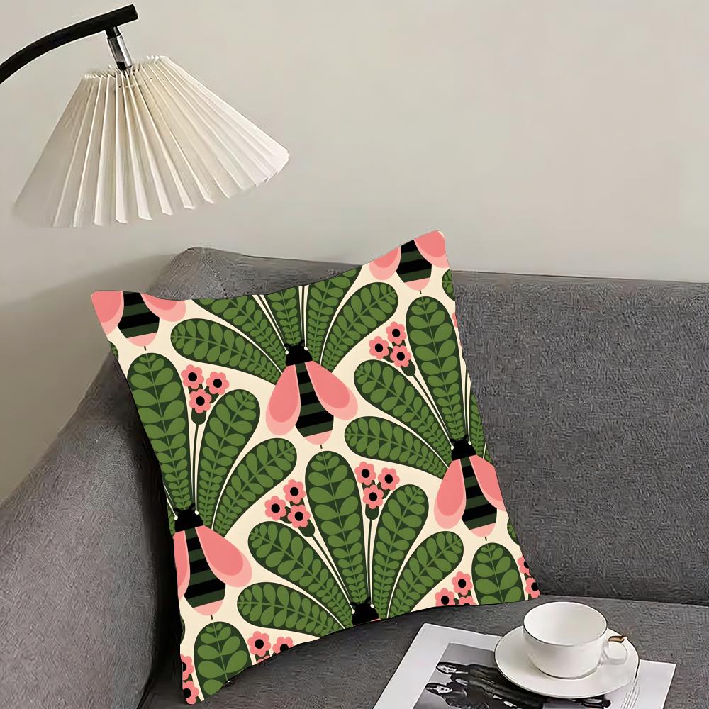 Aesthetic Art O-Orla Kiely Flower Stem Cushion Cover Reversible Plush Pillow Cover – For Car, Sofa, Bedroom, Perfect As a Gift.