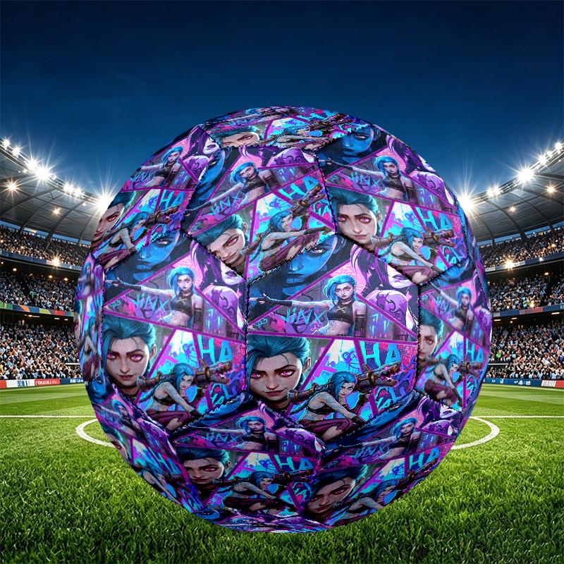 Jinx Print Size 5 Soccer Ball, PU Wear Resistant Football for Match Training and Daily Practice, Birthday Gift for Soccer Fans