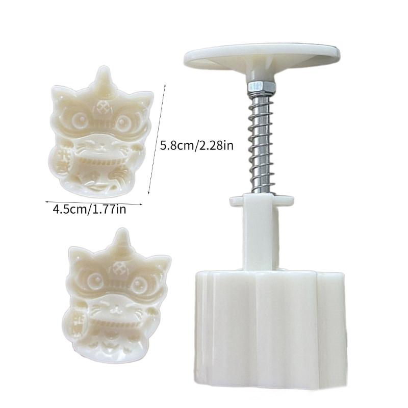 50g Delicate Mooncake Mold Set Lion Shape Exquisite Chinese Dessert Molds Baking Accessories Suitable for Festive Baking