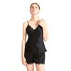 Silk Cami Pajama Set Women - French Lace Trim Thin Loungewear Sexy Sleepwear