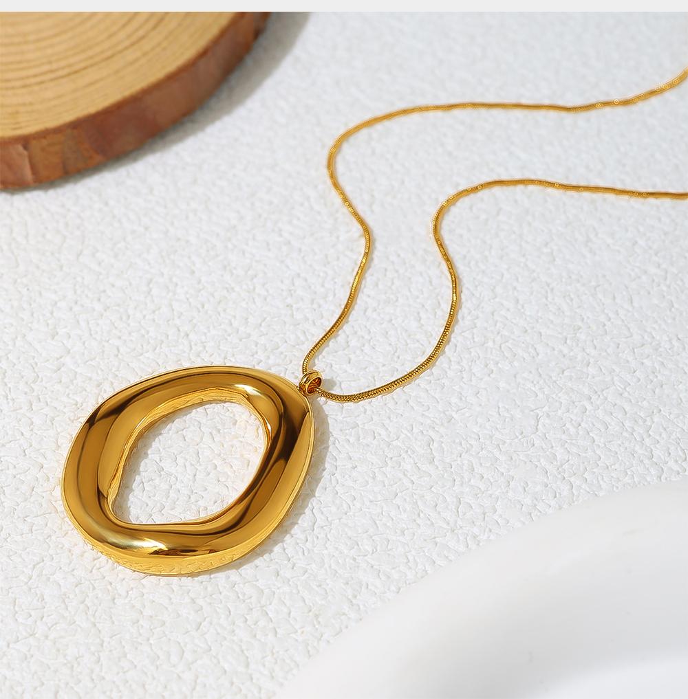 Stainless Steel Irregular Pendant Necklace for Women Snake Bone Chains Trendy 18K Gold Plated Jewelry Gifts