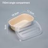 50Pcs New Biodegradable Disposable Bento Box 500/700ml Baking Cake Food Containers Plastic Lid with Cover Snack Box