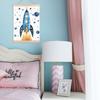 FDHSPAAM Space Rocket Kids Wall Art Decor, Space Nursery Decor, Fantasy Blue Spaceship Planet Star Wall Art Posters for Nursery Home Kids Boys