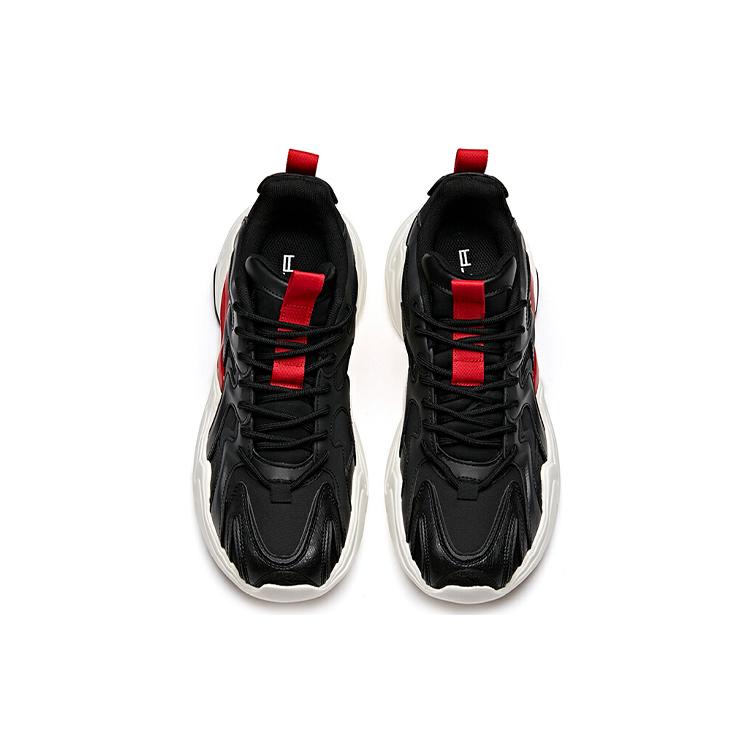 Anta All Over Victory Slip Resistant Abrasion Resistant Low Top Chunky Sneakers Men's Black 112018882-2