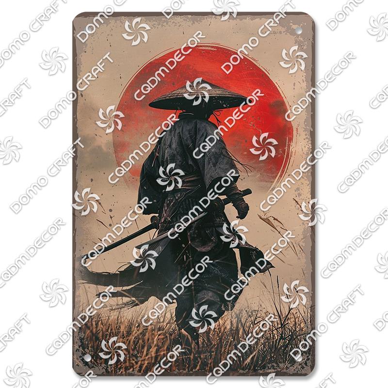 Retro Japanischer Stil Poster Metall Blechschilder Kimono Schönheiten Japanischer Samurai Vintage Metallplatte Wanddeko Club Bar Man Cave