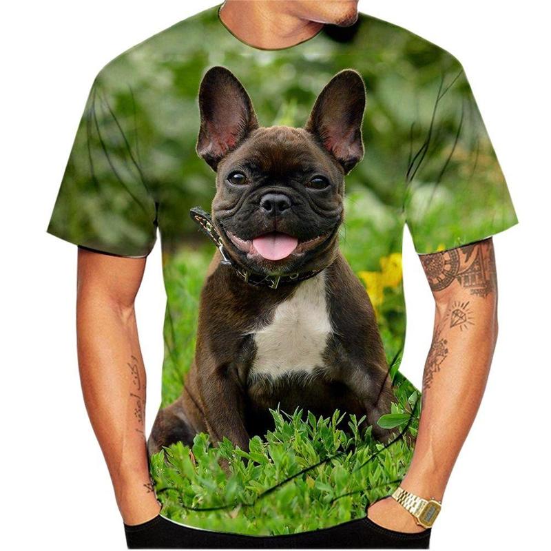Animal French Bulldog 3D Print T-Shirt Men Women Funny Tshirt Y2k Summer Oversized Kids T Shirt Round Neck Short Sleeve Tops