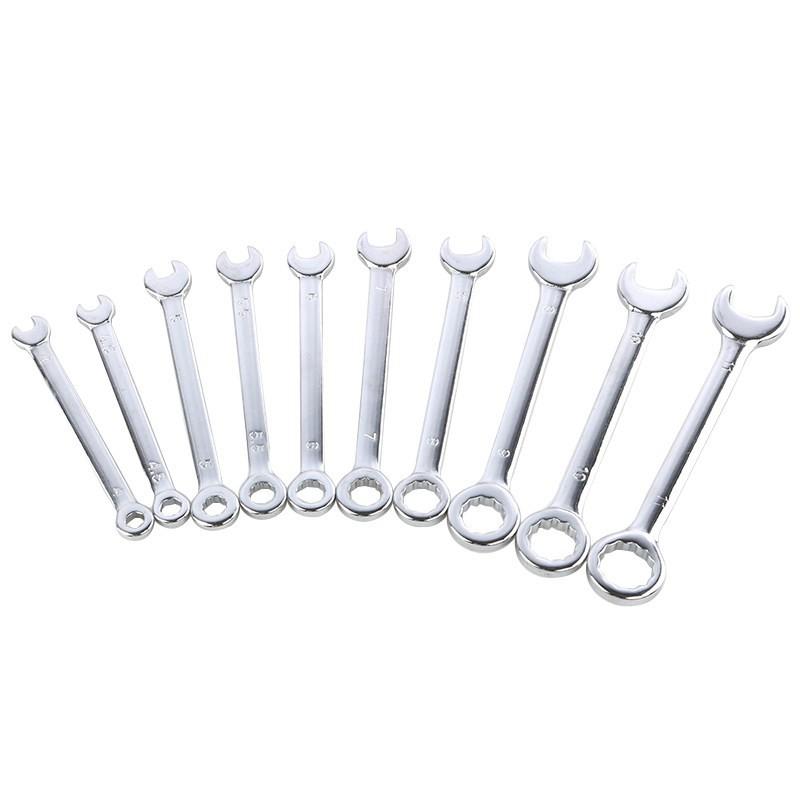 10pcs Mini Combination Wrench Set Metric Inch Ignition Wrenches Open End & Box End Spanner Set Small Thin Wrench Kit