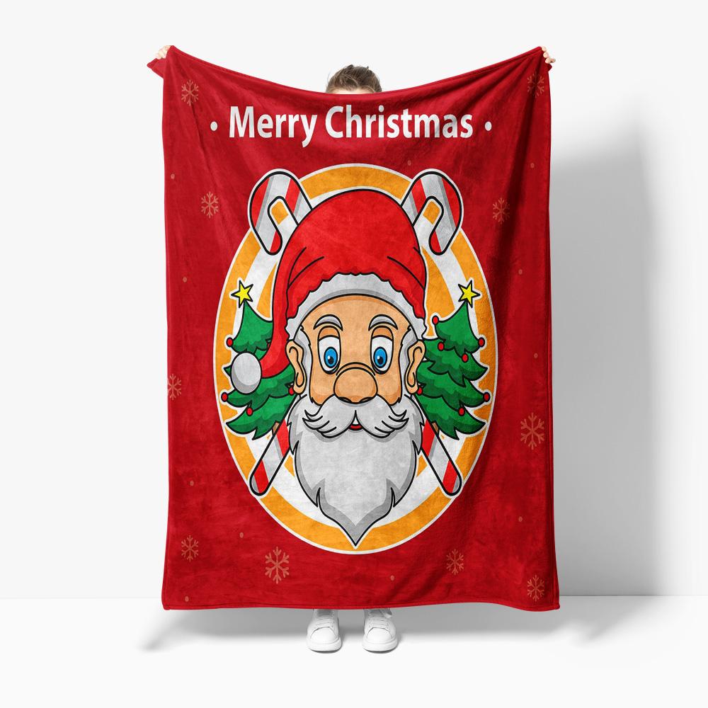 Santa Claus Throw Blanket Christmas Holiday Cozy Warm Decorative Gift Festive Home Decor Holiday Gift Idea Cozy Blanket Gift