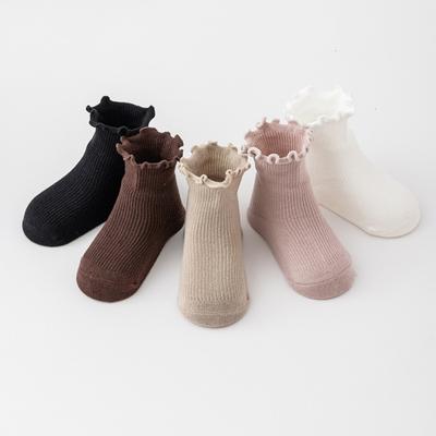 1 Ζευγάρι Βαμβακερές Κάλτσες Κοριτσιού με Βολάν Κάλτσες Αστραγάλου Πριγκίπισσας για Νήπια Κάλτσες Μέχρι τη Μέση της Γάμπας Πάχος Άνοιξη και Φθινόπωρο Κάλτσες Παιδικές