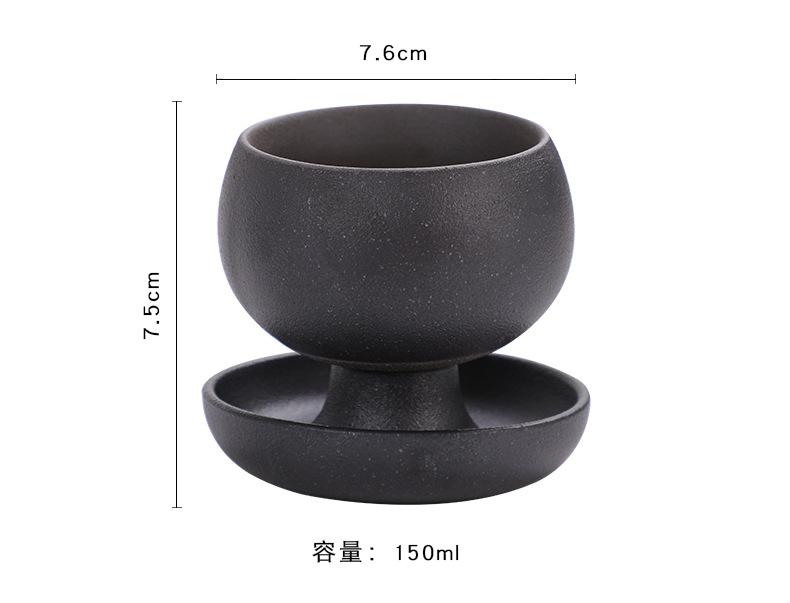 Creative Ceramic Round Small Coffee Cup With Saucer Retro Tea Coffee Mug Creative Coffee Cup with Plate Ceramic Latte Mugs