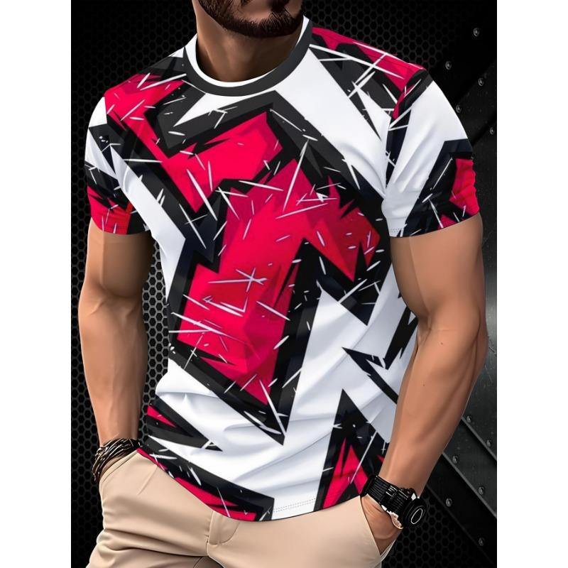 

Original new 3D men s casual trendy men s printed pattern three-dimensional short-sleeved T-shirt S