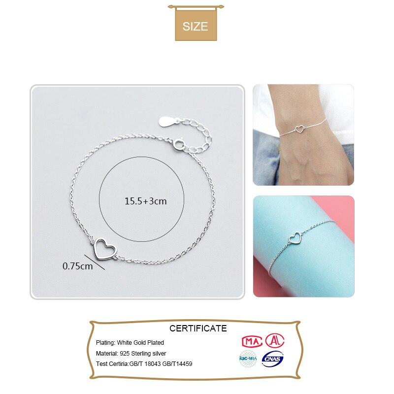 Trusta 100% 925 Sterling Silver Fashion Women's Jewelry Hollow Heart Bracelet 15.5cm For Gift Girl Lady Drop Shipping DS568