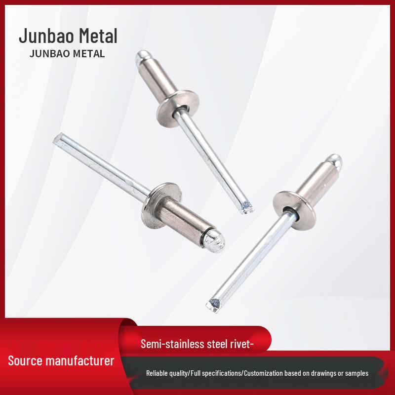 Двусторонние круглоголовые полунержавеющие вытяжные заклепки для электрического и механического крепления BS-0001
