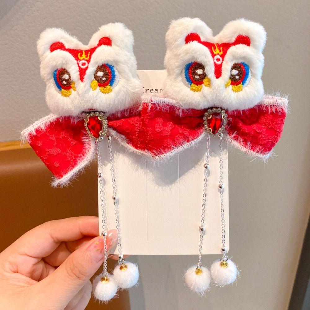 

Жемчужный Новогодний Колокольчик Веревка для Волос Медведь Дети Дракон Резинка Плюшевый Лев Кисточка Заколки для Волос Вечеринка S-1pair