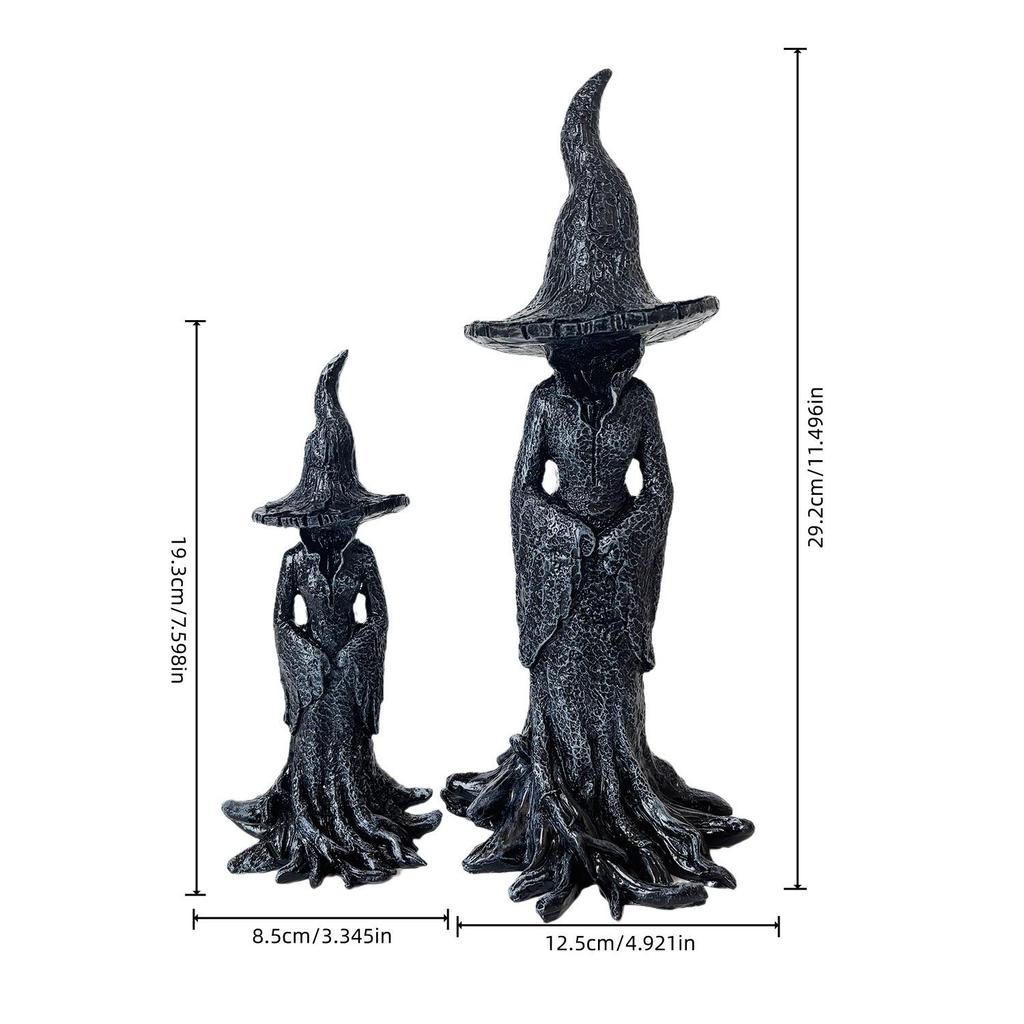 Cross-border 2025 Cracker Barrel Witch Statue Halloween Resin Ornament