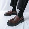 Men's Trendy Height-Increasing Leather Loafers - Thick Sole, Large Size, Casual Business Shoes