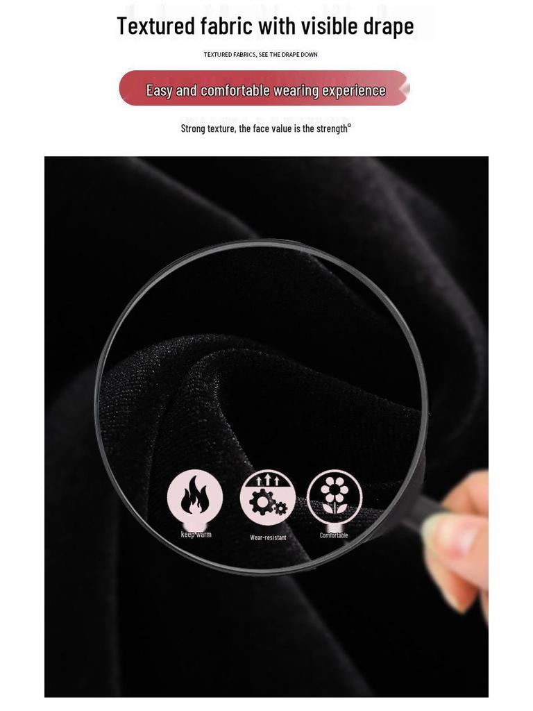 Golden Velvet High-Waisted Straight-Leg Pants - Women's Autumn/Winter 2025 Collection