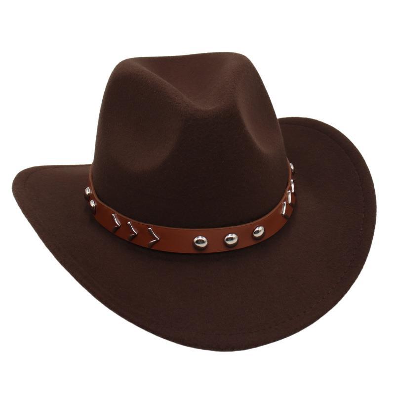 Rivet Tibetan Top Hat Belt Western Cowboy Hat Jazz Hat Guozhuang Dance Felt Hat Mongolian Sun Hat Wholesale For Men And Women