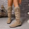 Fashion Shoes Female 2025 Hot Sale Slip-on Women's Boots Fashion Tassel Modern Boots Women Winter Plus Size Best Seller Knee-High Boots