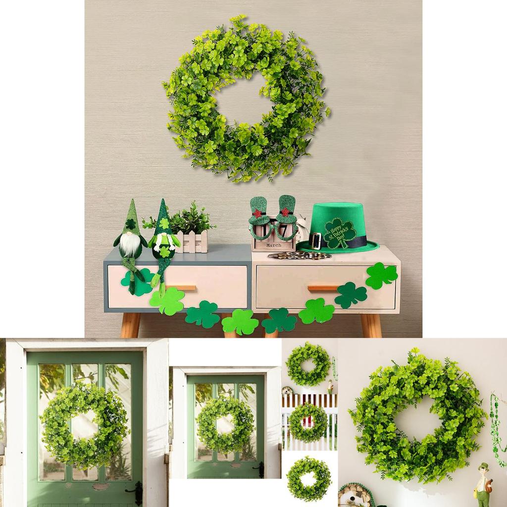 Bezaubernder St. Patrick's Day Vierblättriges Kleeblatt Grüner Kranz Perfekt für festliche Feiern
