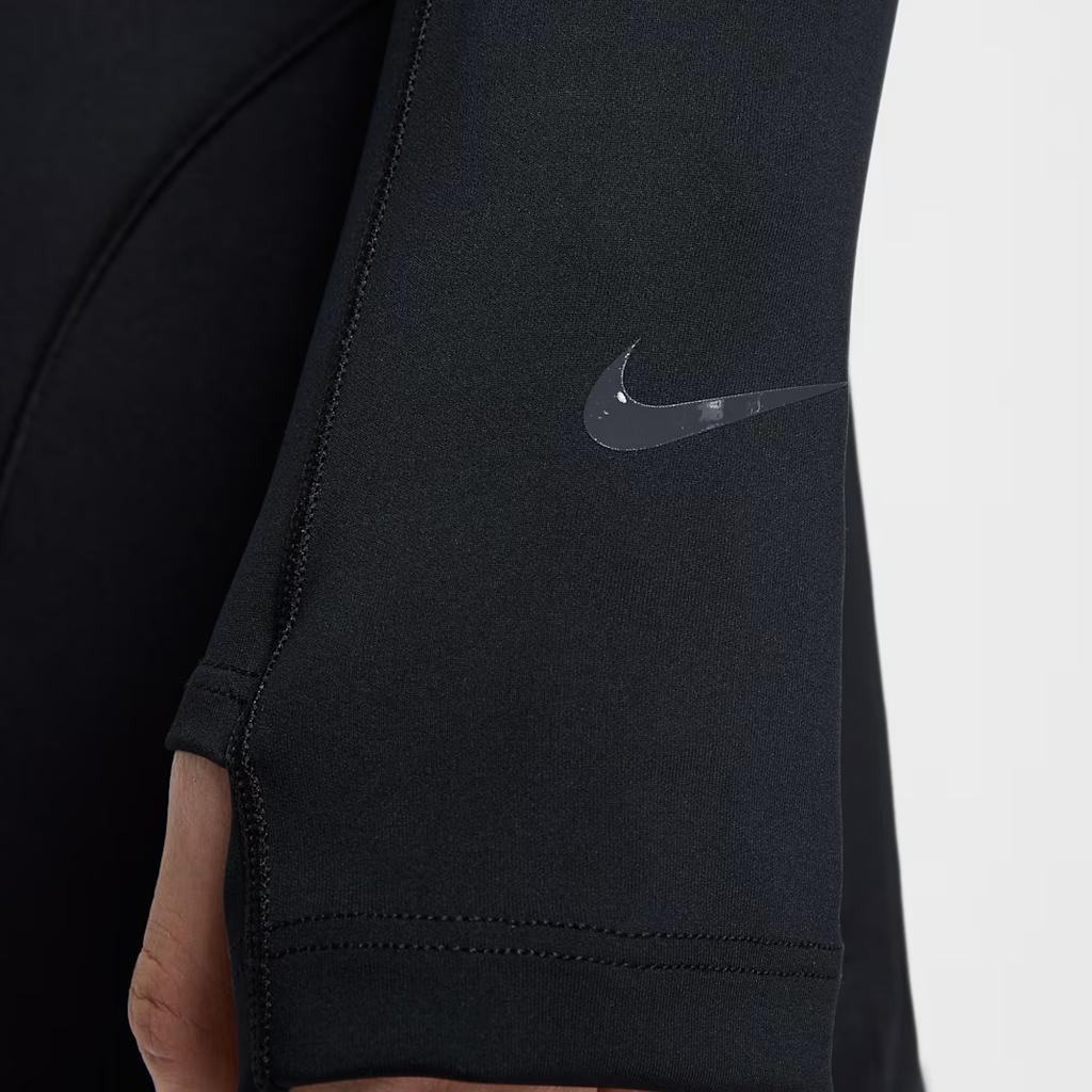 Nike Universal Stealth Evaporation Dri-FIT Swoosh Solid Color Pullover Long Sleeve Hooded Running T-Shirt Women tops Black IF0739-010