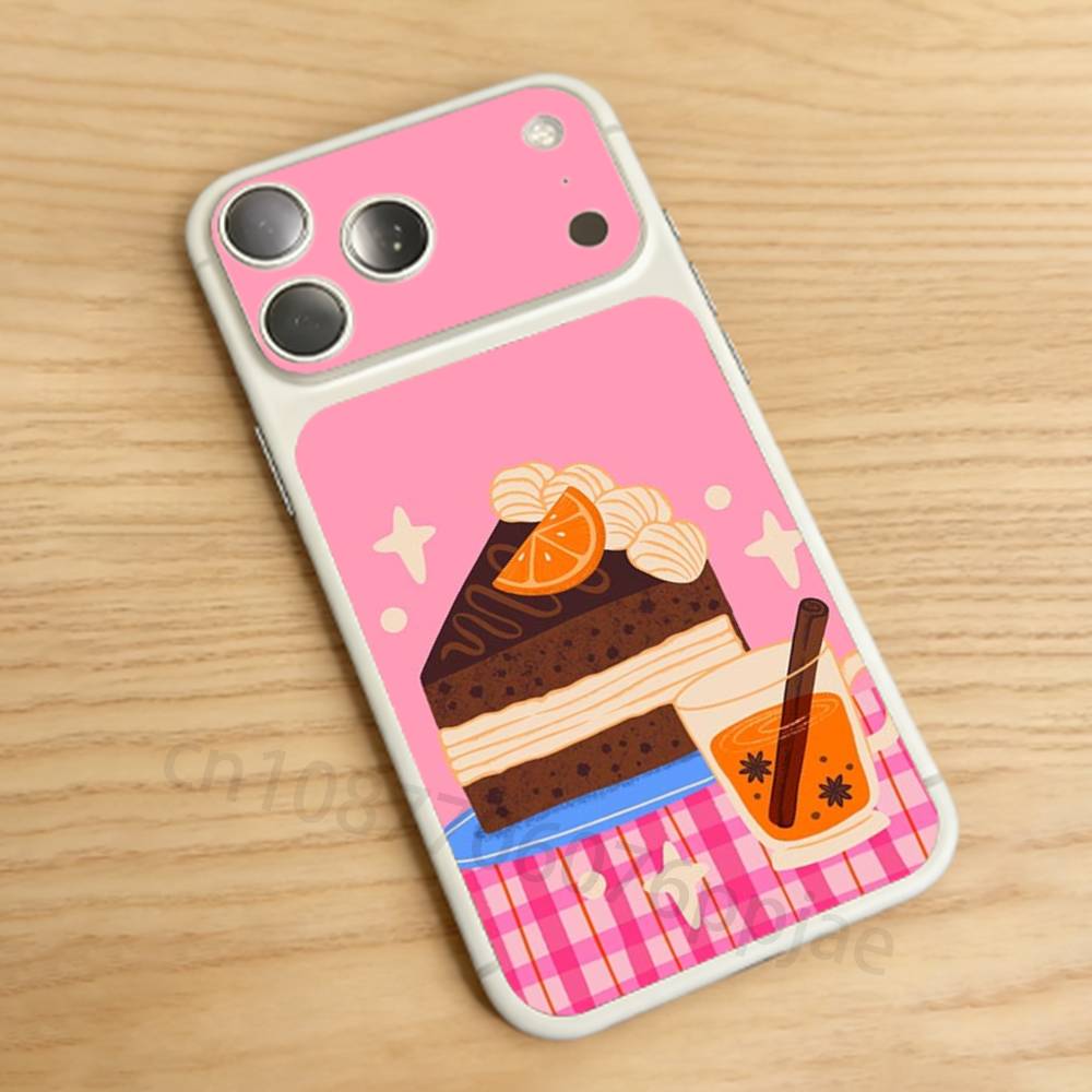 

Cute Cartoon Cake For iPhone 17proMax/17pro Full Cover Decal Skin Wrap Colorful Rear Protective Sticker Film iPhone17promax