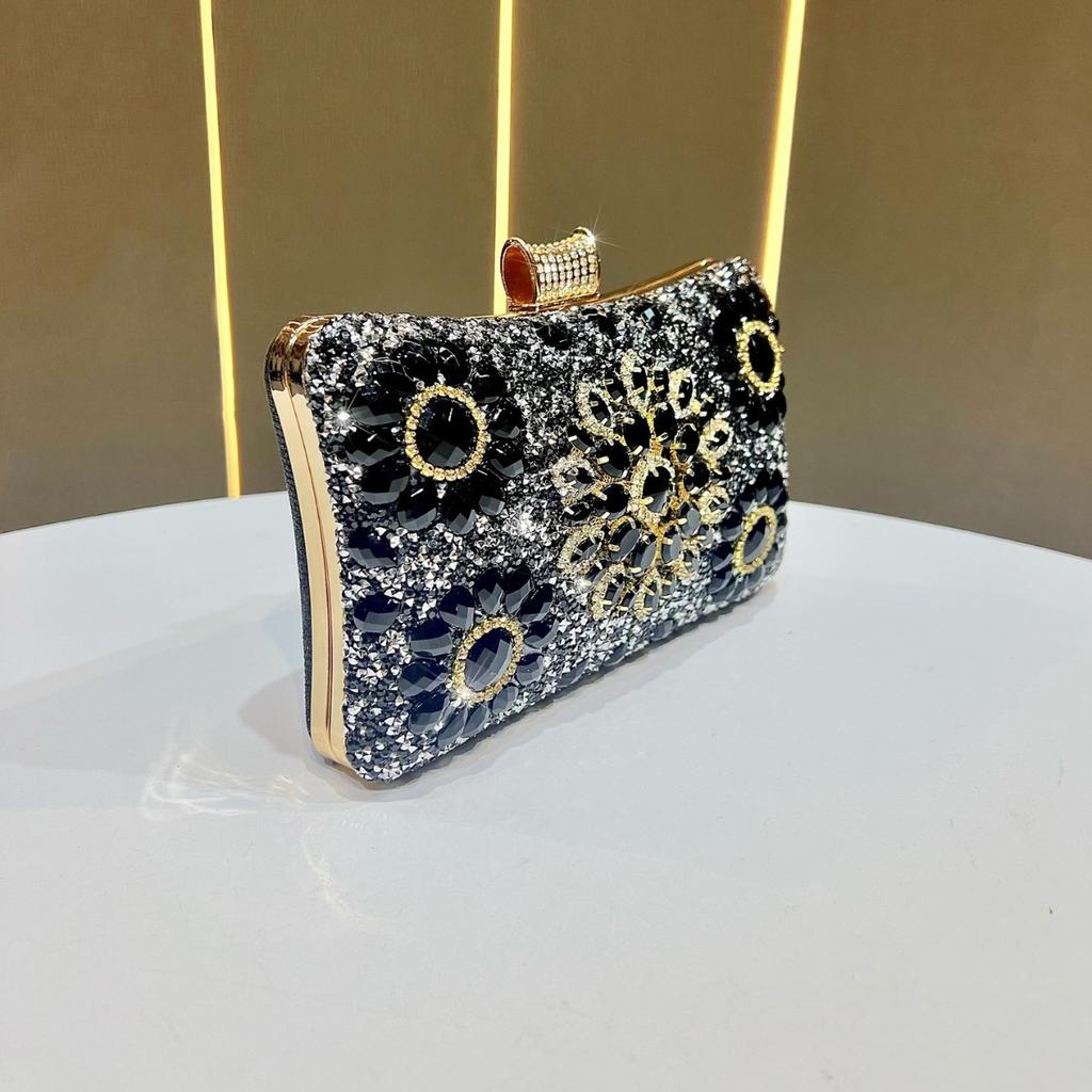 Rhinestone Evening Clutch Purses for Women Evening Weddings Party Purses Crystal Diamond Glitter Sparkly Handbag Women's Shoulder Bags With Chain