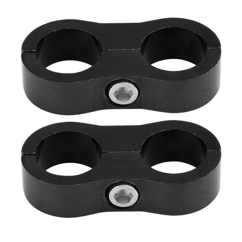 KIMISS AN10 Aluminum Alloy Hose Separator Clamp Fitting Adapter Bracket Universal (Black)
