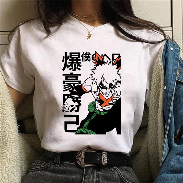 Manga Cute My Hero Academia Anime T Shirt Women Boku No Hero Academia T-shirt Bakugou Himiko Toga Tees Anime Deku Tshirt