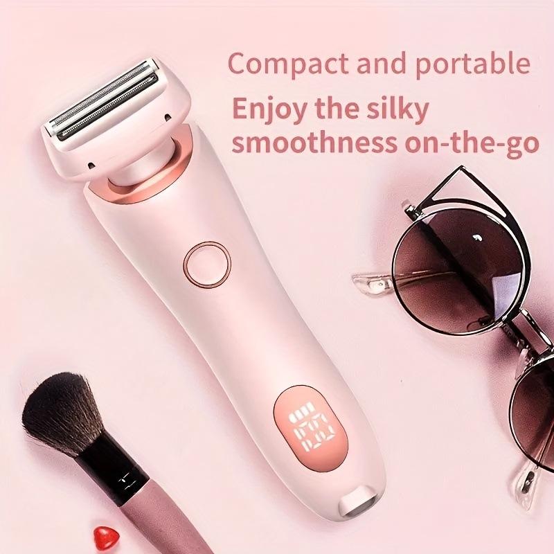 Portable double-head electric shaving device for men and women, bikini private area and armpit hair removal device