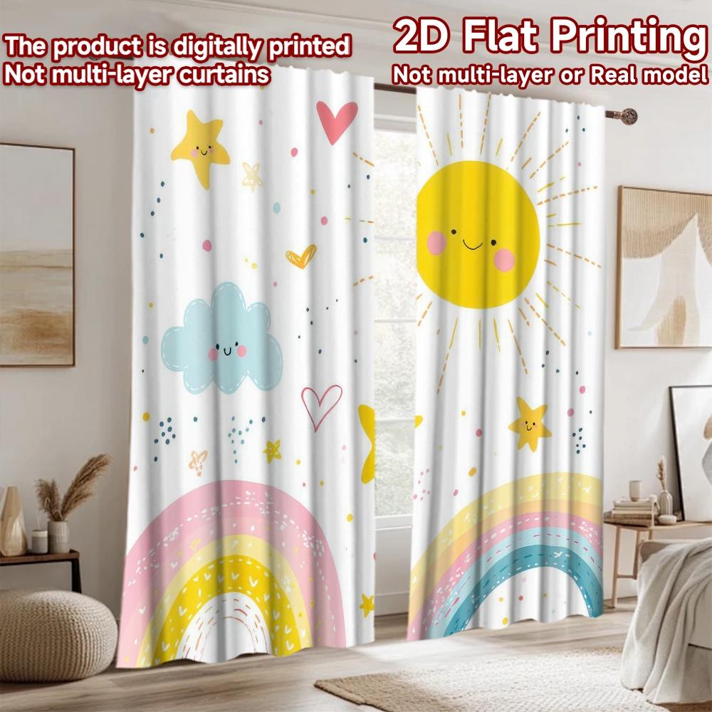 1pc 2D flat Photography Backdrop Tapestry Cute Sun and 100% Polyester Festive Holiday Use for Holiday celebration decorations