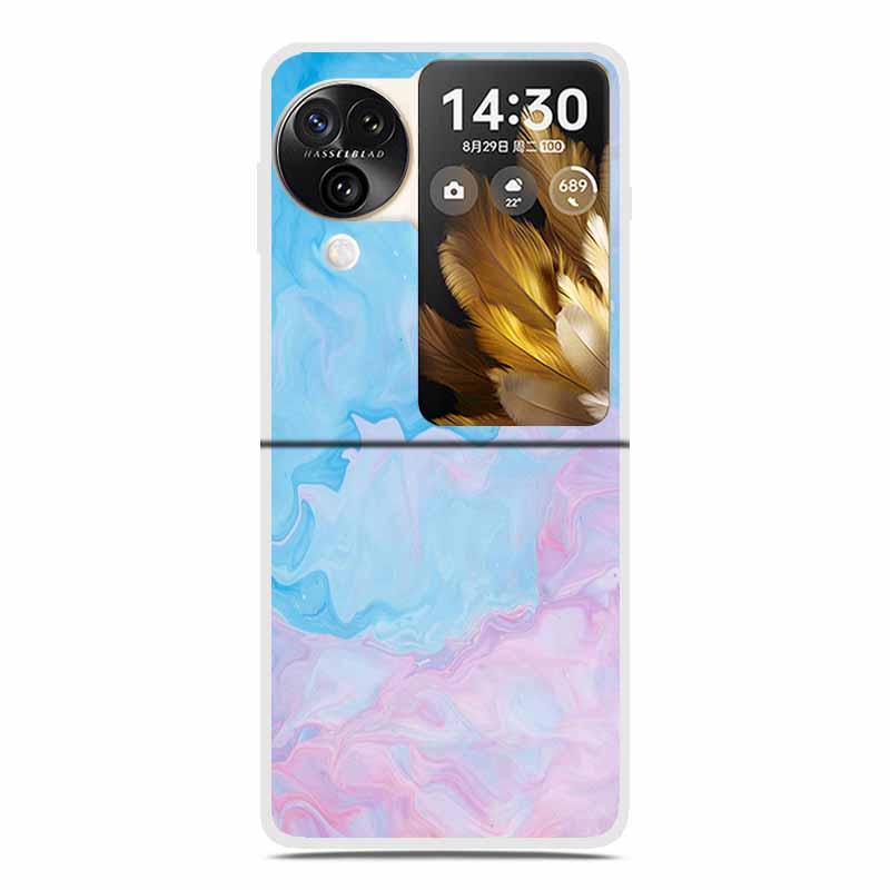 For Oppo Find N3 Flip 5G Cases Clear 6.8" Marble Hard TPU Back Cover For Oppo Find N 3 Flip Phone Cases Coque Fundas Bumper Etui