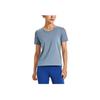 Under Armour Solid Color Training Sports Crew Neck Short Sleeve T-Shirt Women Tops Gray 1379155-002