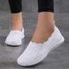 Summer Breathable Mom Shoes for Mature Women Casual Flyknit Mesh Shoes with Soft Soles Lightweight Plus Size Women's Shoes