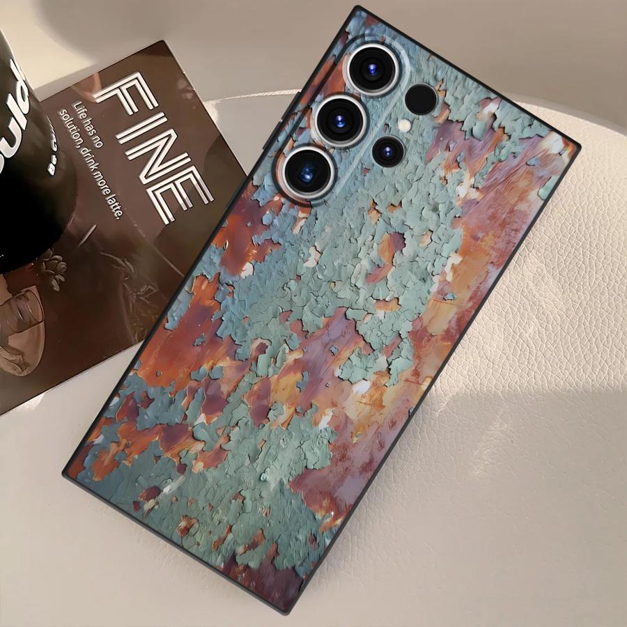 Case for Samsung Galaxy S25 Ultra S23 FE S24 Plus S21 S20 S22 S9 Funda Phone Cover Retro Rust